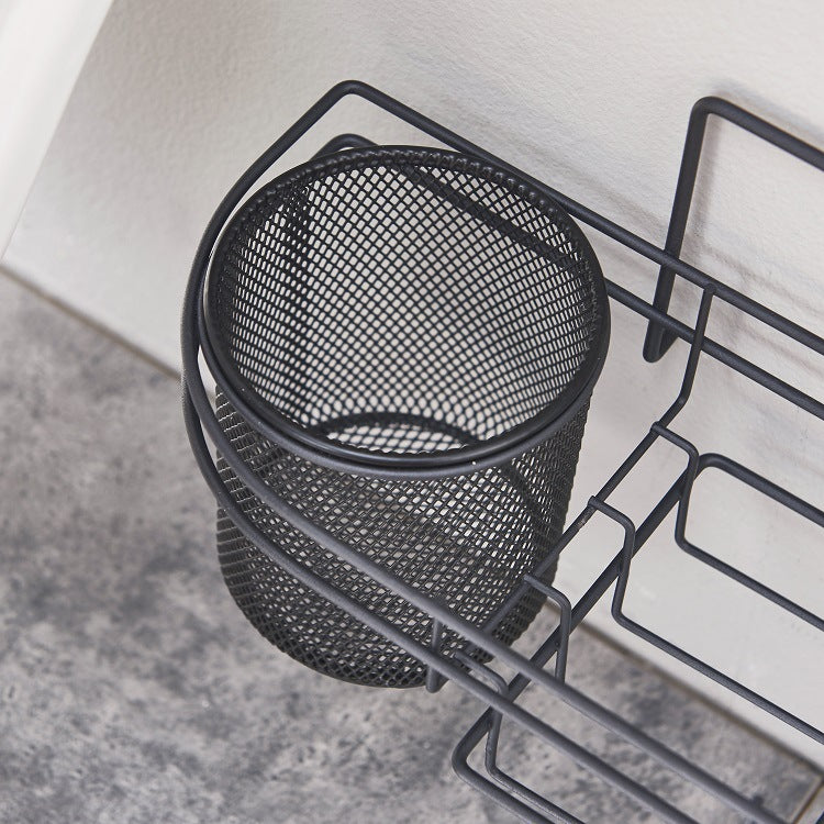 Drill-free Wall Mounted Removable Multifunctional Metal Bathroom Toothbrush Holder Iron Storage Rack For Bathroom Accessories VL-0424