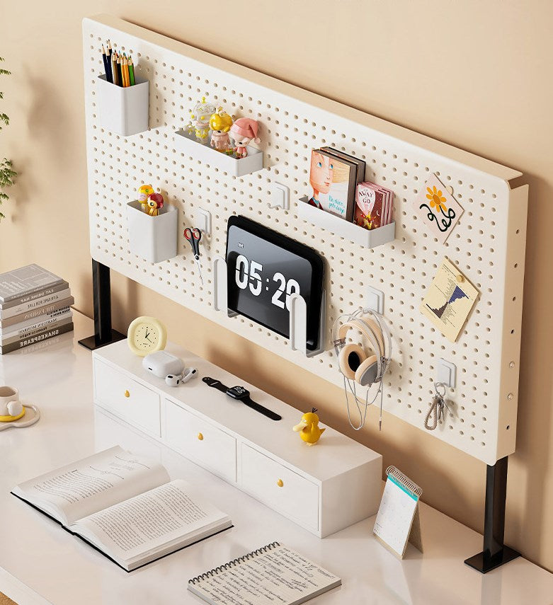 Clamp-on Desk Perforated Board for Office Gaming Home Magnetic Metal Peg Board Panel for Office VL-0533