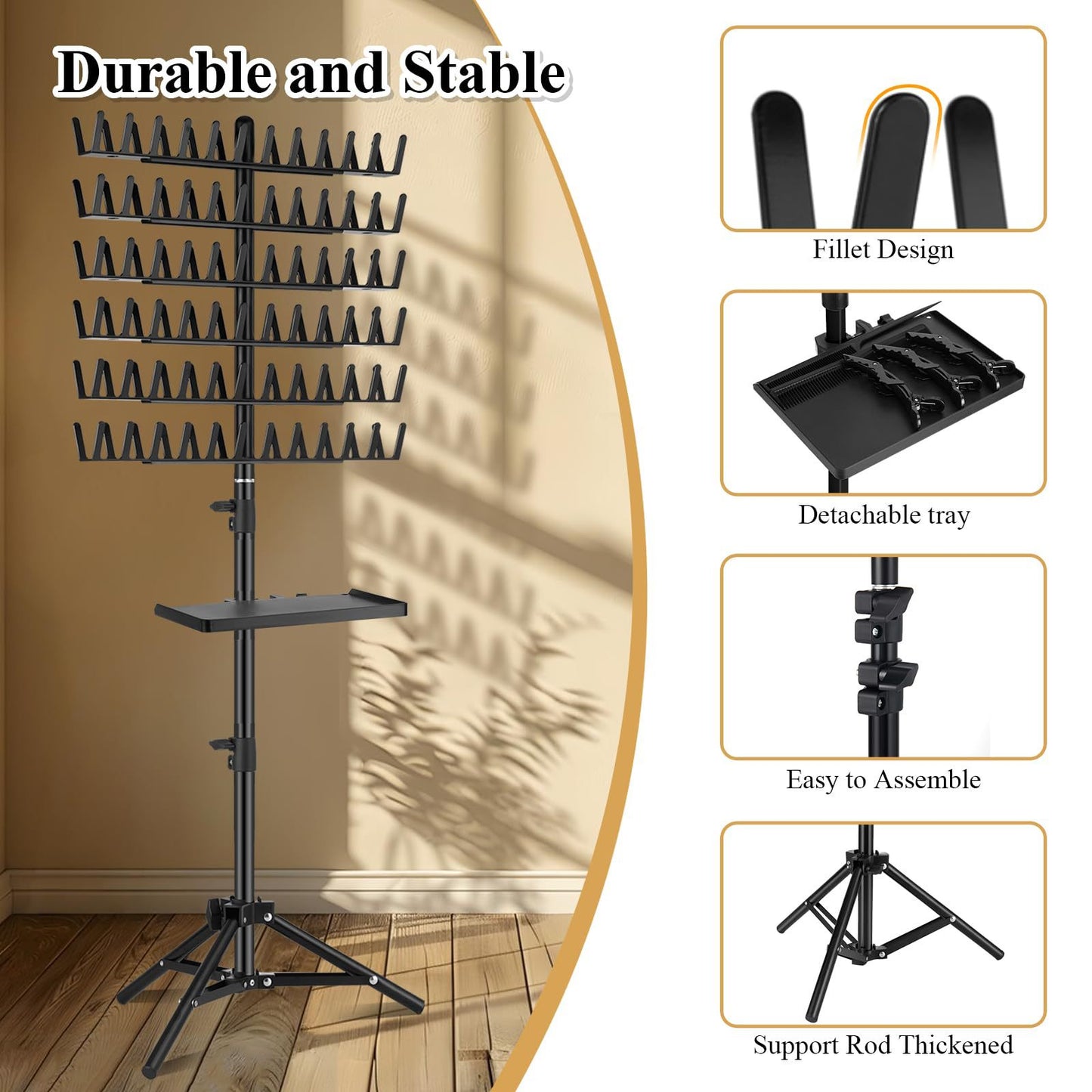 Wig Braiding Stand Salon Pegs Braiding Hair Rack Display Stand Height Adjustable VL-0537