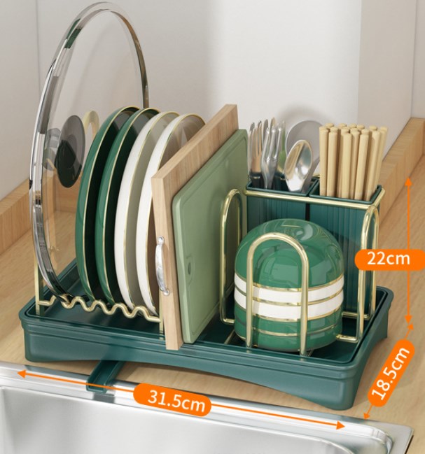 High Quality Kitchen Stainless Steel Dish Drying Rack With Updated Drainer Plate Multifunctional Shelf Dish Storage Rack VL-0509
