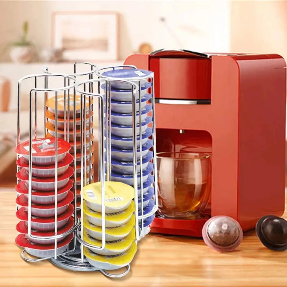 Large Capacity Rotating 52 Coffee Machine Capsules T-Disc Holder Rack for Tassimo Coffee Pods VL-0112