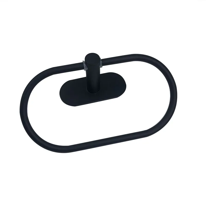 Adhesive Stainless Steel Hand Towel Rack Unique Oval Shaped Towel Holder Modern Bathroom Towel Hanger VL-0034
