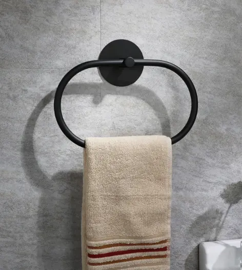 No Drill Wall Mounted Towel Ring Stainless Steel Circle Towel Holder VL-0035