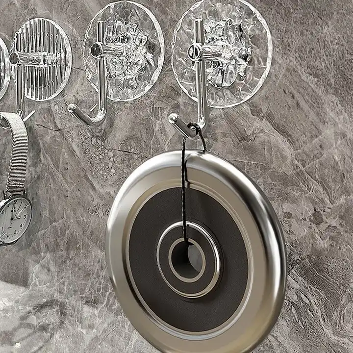 Kitchen hook adhesive strong perforation-free hook behind door Creative bathroom wall bearing coat and hat hook no trace VL-0084