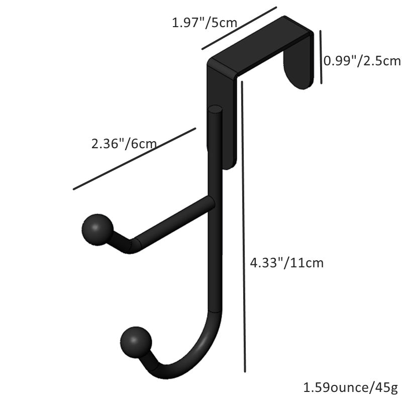 Door hook or sturdy metal double hook hook used for hanging coats 2 pieces per set VL-0365