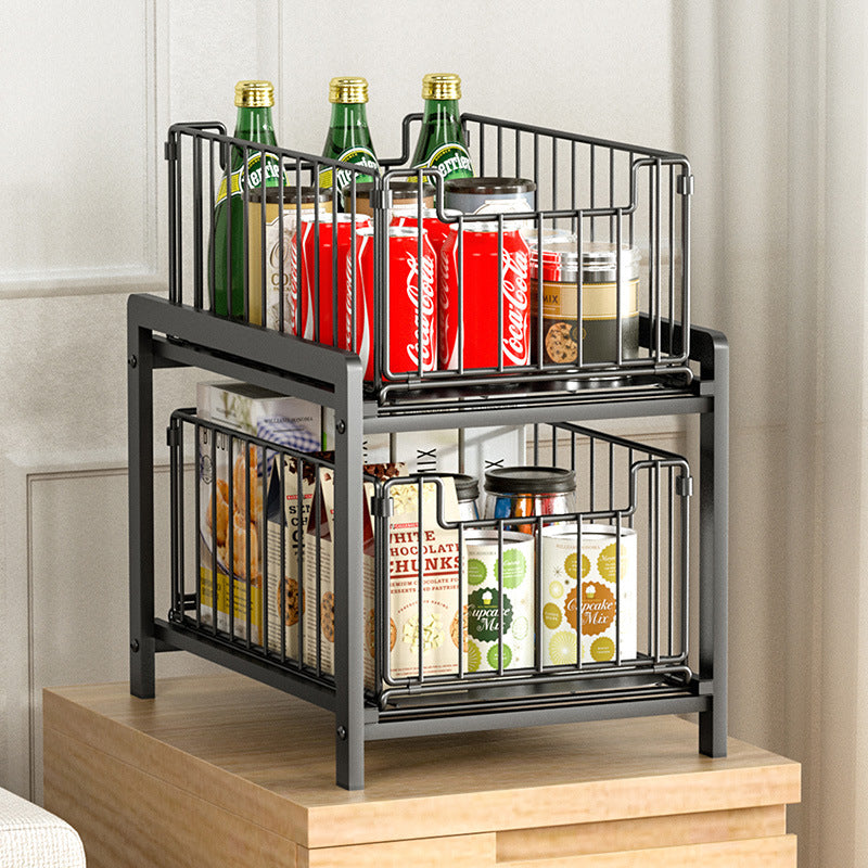 2 Tier Bamboo Expandable Spice Rack Display Shelf Kitchen Cabinet Organizer VL-0257