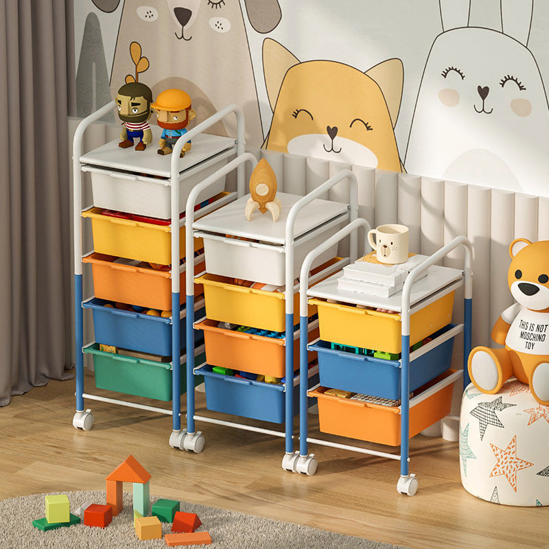 Wholesales Household 5 Layers Toy Clothing Sundrior Storage Locker Floor Multi-layer Drawer Storage Box With Wheels VL-0243