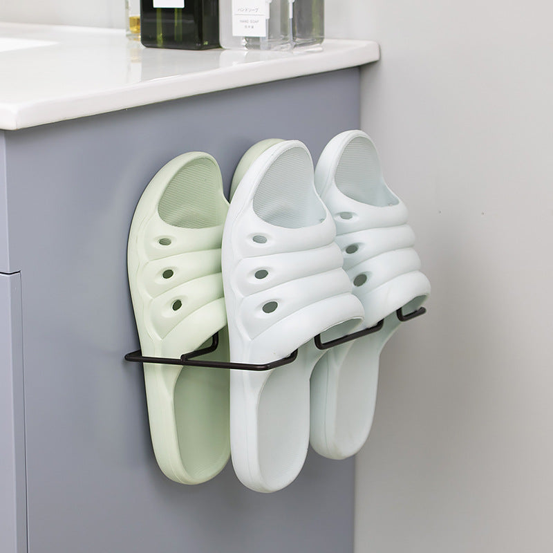 Slippers Rack Hanging Shoe Organizers Folding Holder Shoes Hanger Wall Mounted Shoe and Bathroom Towel Organizer Rack VL-0297