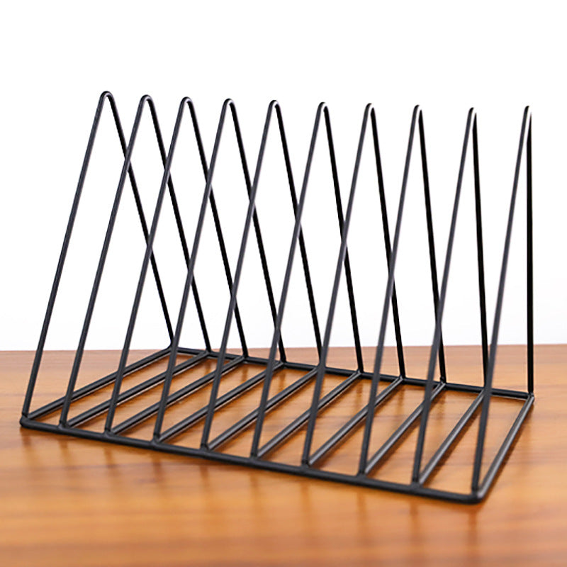 Hot Sale Iron Desktop Bookshelf Portable Triangle Bookshelf For Office Decoration VL-0465