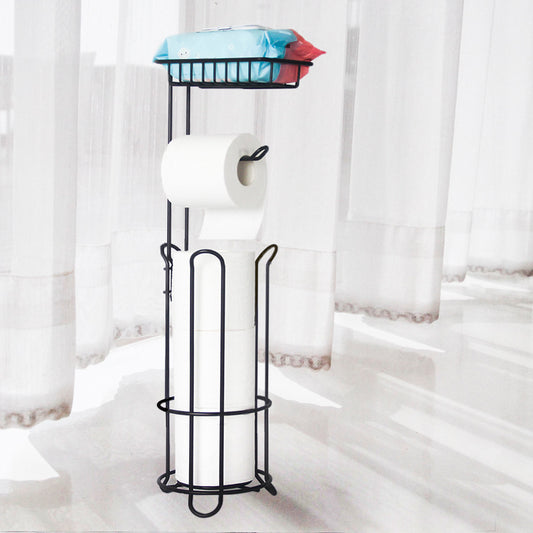 Floor Standing Toilet Tissue Roll Holder with Shelf for Bathroom VL-0321