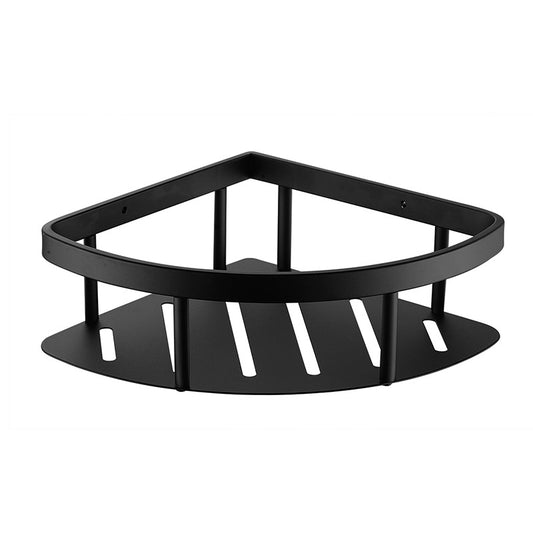 Wall Mount Black Bathroom Accessories Kitchen Storage Rack Stainless Steel Bathroom Corner Shelf VL-0065