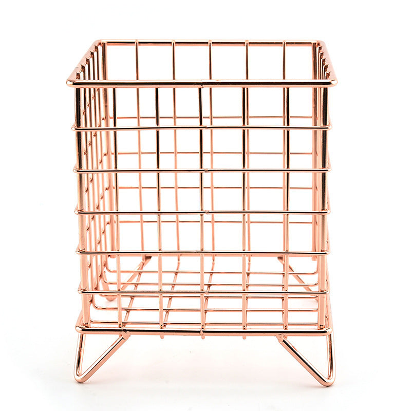 Hot Sale Iron Storage Metal Mesh Grid Kitchen Bathroom Multi-functional Wall Mount Storage Shelf VL-0163