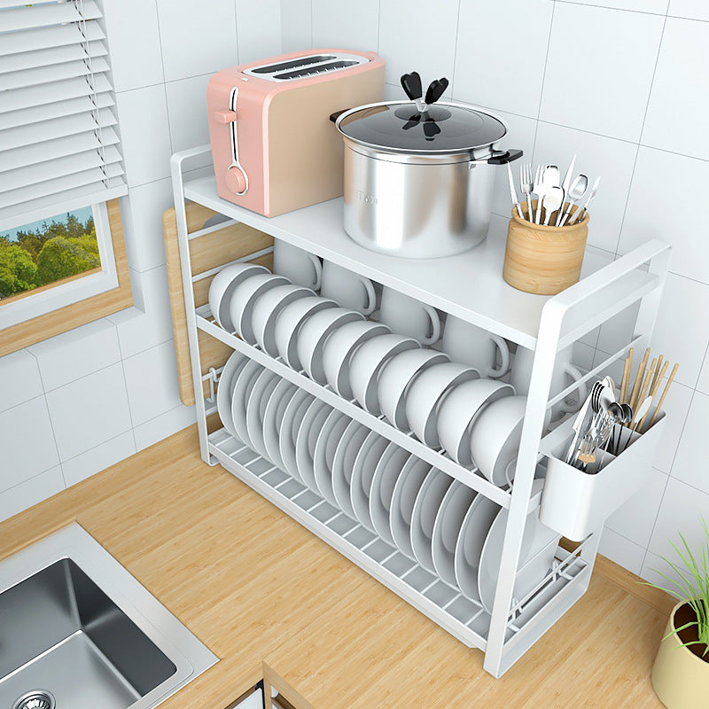 Hot product storage racks kitchen cupboards placed in the cabinets metal double drain dish rack VL-0304