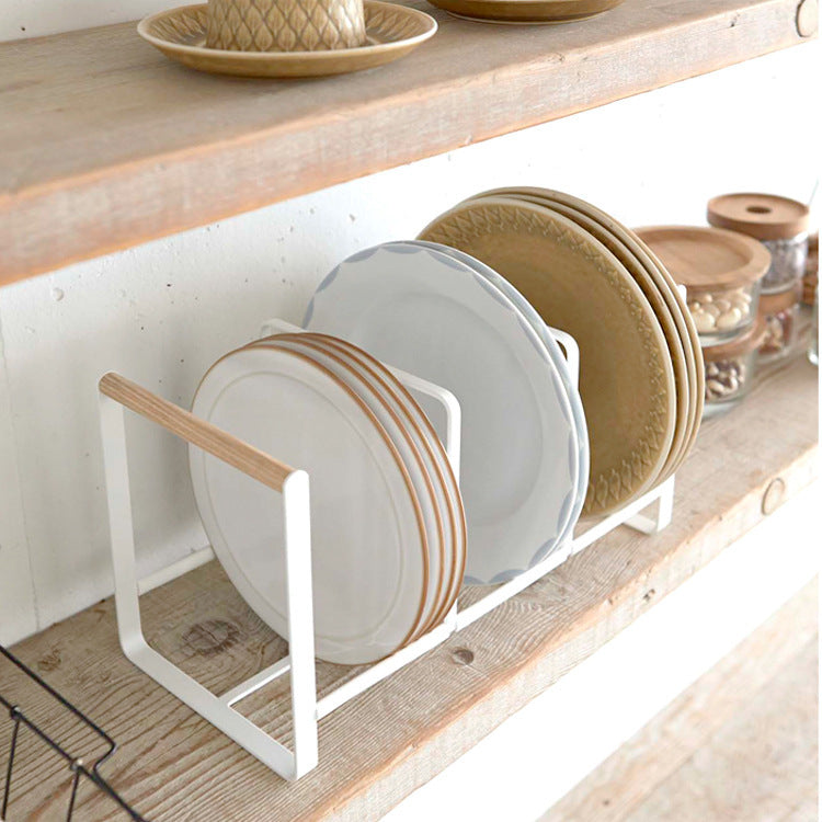 Custom Pot Pan Plate Bowl Dish Storage Stank Rack Metal Standing Type Cutting Board Plate Storage Dish Rack VL-0396