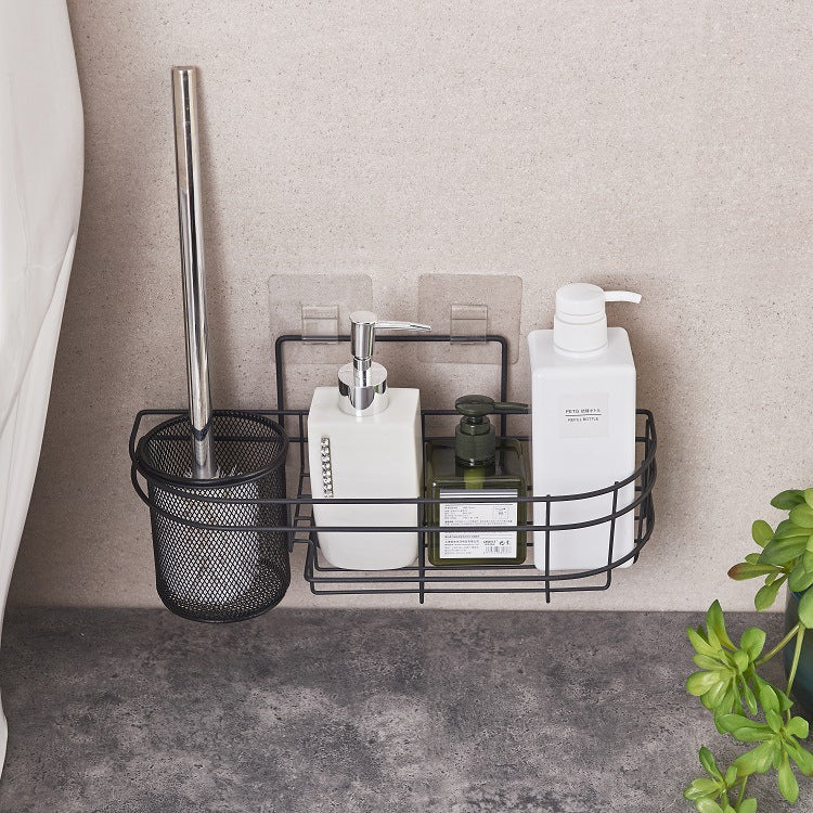 Drill-free Wall Mounted Removable Multifunctional Metal Bathroom Toothbrush Holder Iron Storage Rack For Bathroom Accessories VL-0424