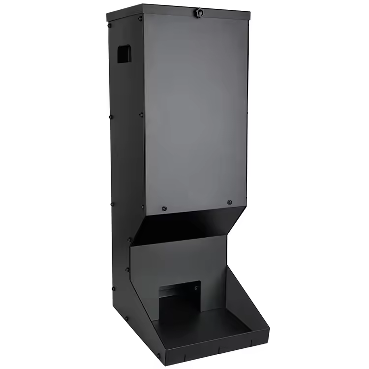 Heavy Duty Wild Metal Hanging Deer Feeder Box Black Automatic Deer Feeding Station VL-0532