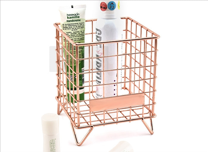 Hot Sale Iron Storage Metal Mesh Grid Kitchen Bathroom Multi-functional Wall Mount Storage Shelf VL-0163