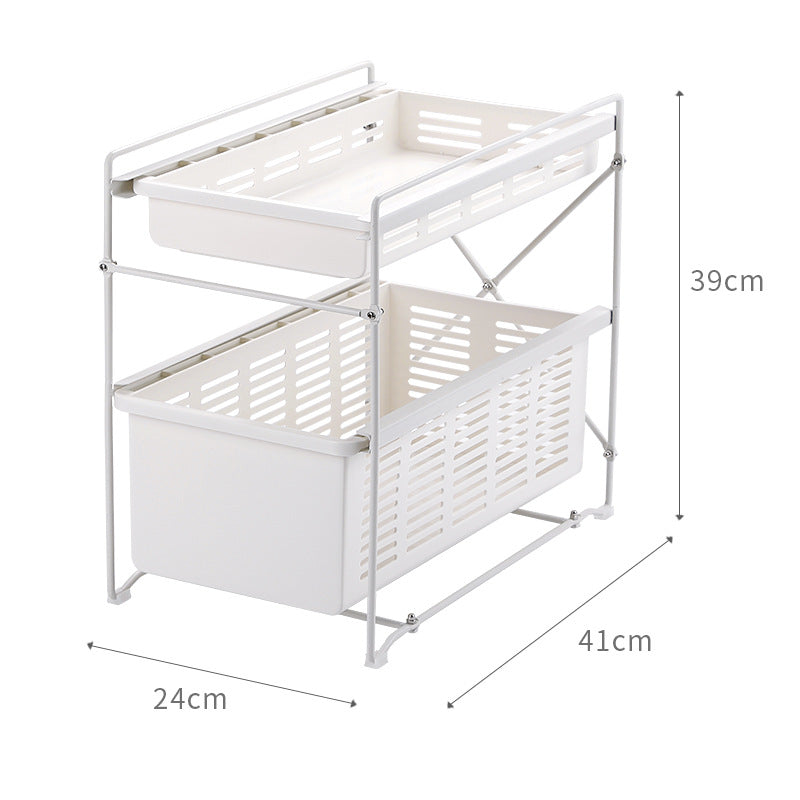 Kitchen accessories foldable multifunction basket plastic organizers under shelf spice storage holder rack spice rack for drawer VL-0253