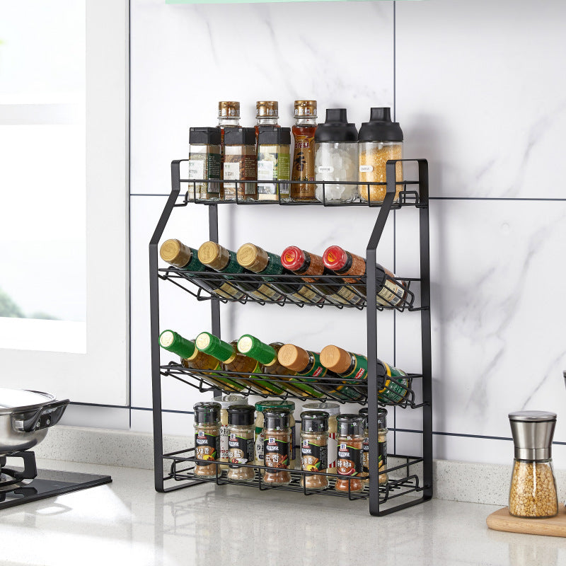 Standing Rack Bathroom Countertop Storage Shelf Cosmetic Organizer Holder Kitchen Spice Rack VL-0425