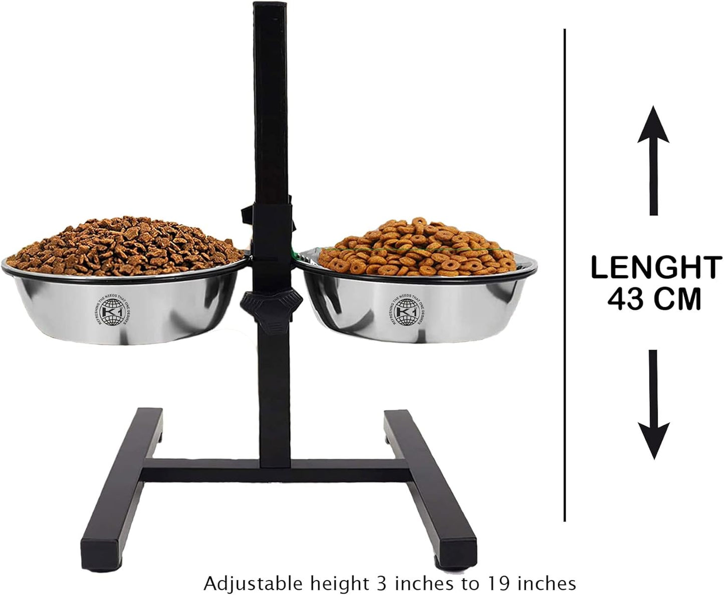 Factory Price Metal Adjustable Elevated Dog Bowls with Stand VL-0529