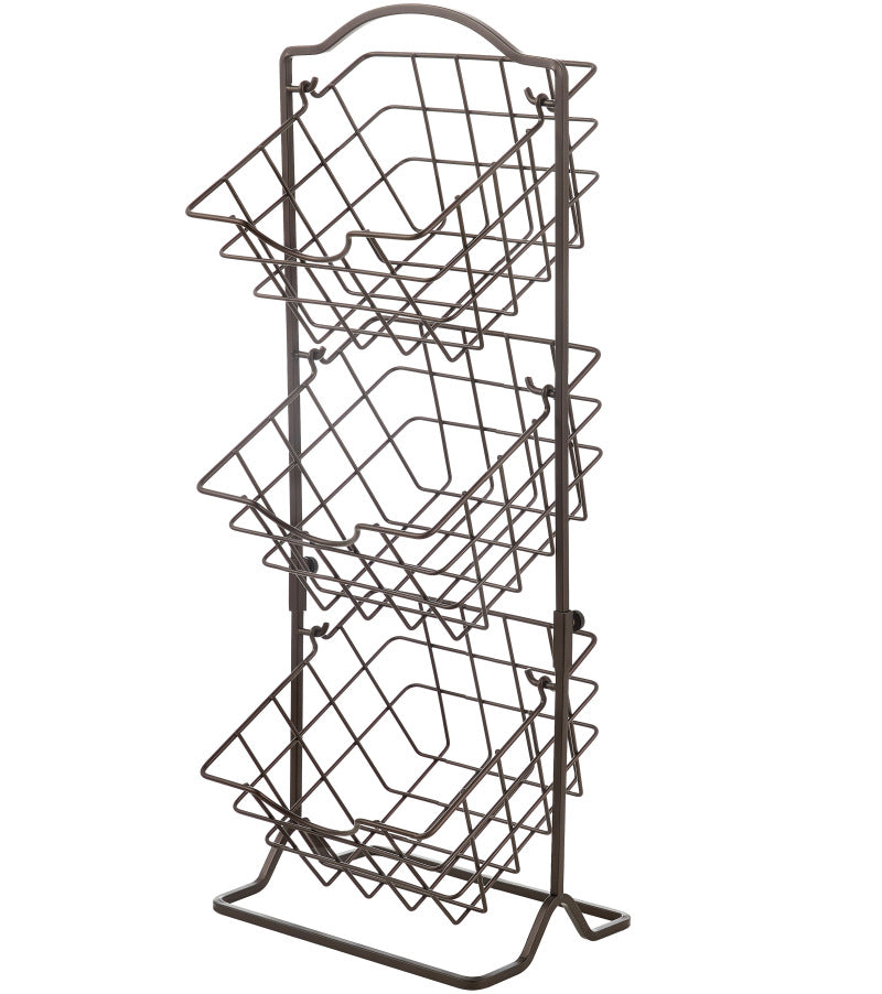 Hot Selling Multi-layer Detachable Floor Vegetable Storage Basket Household Storage Rack Metal Wire Fruit Display Basket VL-0446