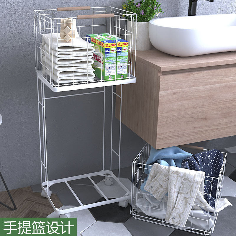 Foldable Basket Iron Art Large Laundry Basket Clothes Storage Basket VL-0367