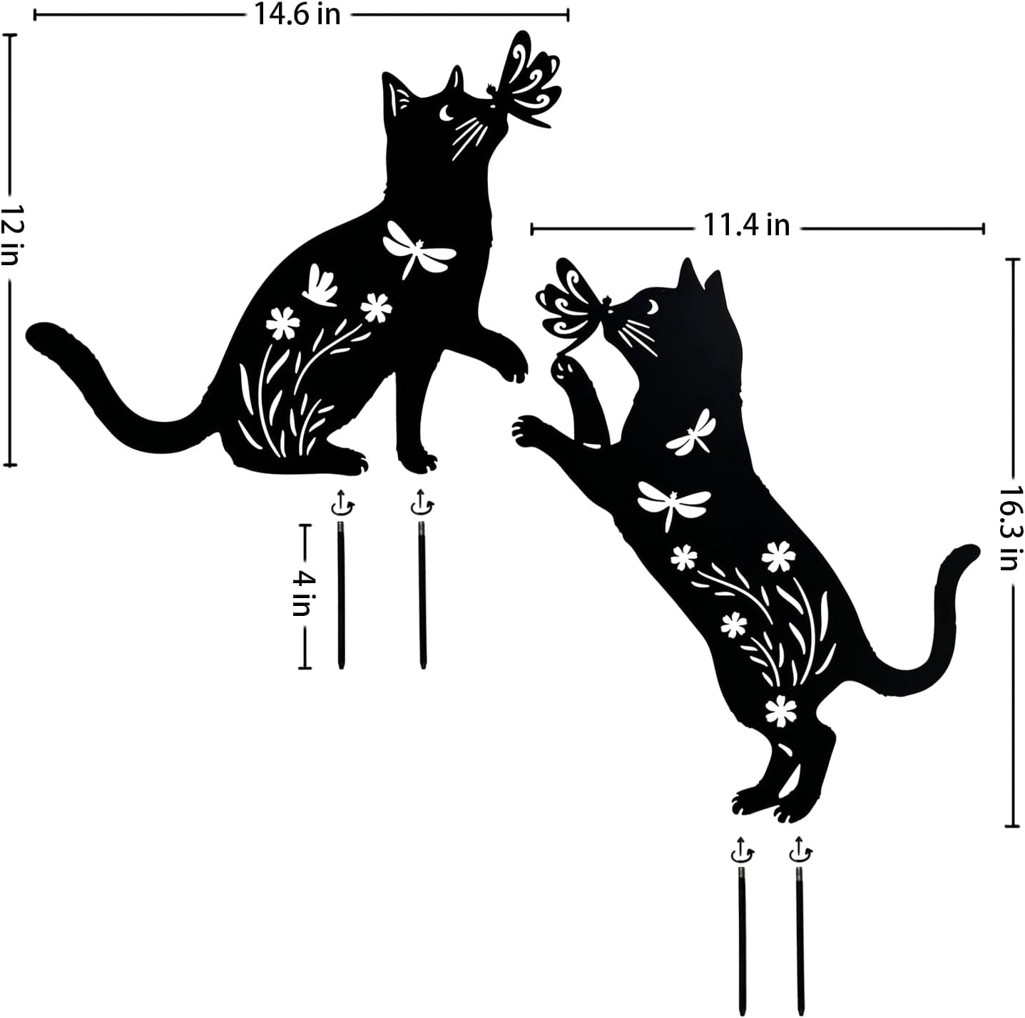 Animal Shapes Inserts for Garden Laser Cut Iron Garden Decorations for Outdoor VL-0536