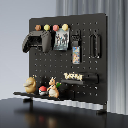 Clamp-on Desk Perforated Board for Office Gaming Home Magnetic Metal Peg Board Panel for Office VL-0533