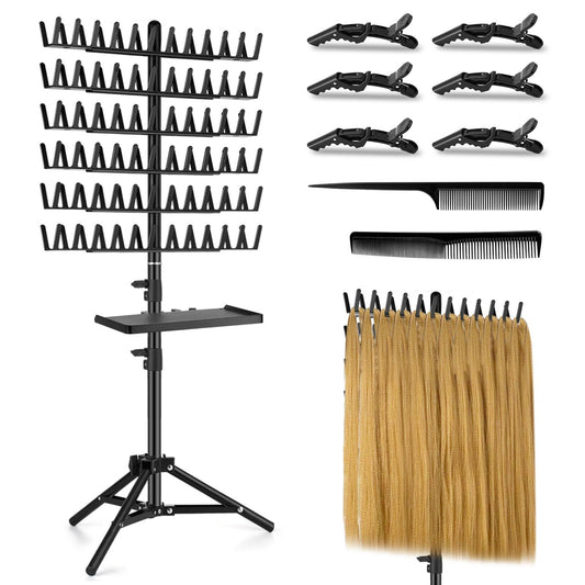 Wig Braiding Stand Salon Pegs Braiding Hair Rack Display Stand Height Adjustable VL-0537