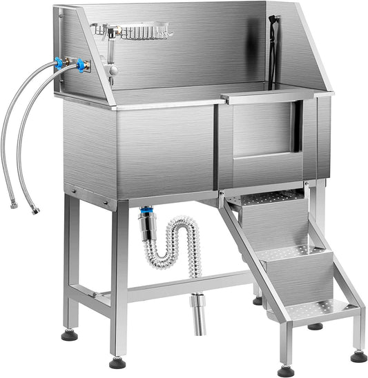 Heavy Duty Pet Grooming Bath Tub 304 Stainless Steel Dog Bath Tub Grooming for Spa VL-0535