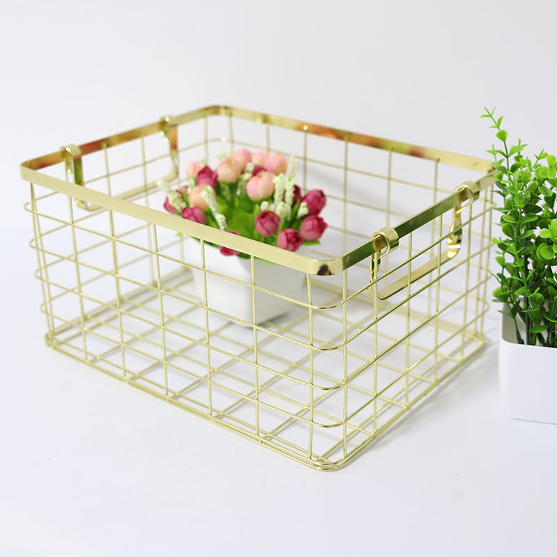 Wholesale durable square shape storage metal wire mesh basket for supermarket VL-0483