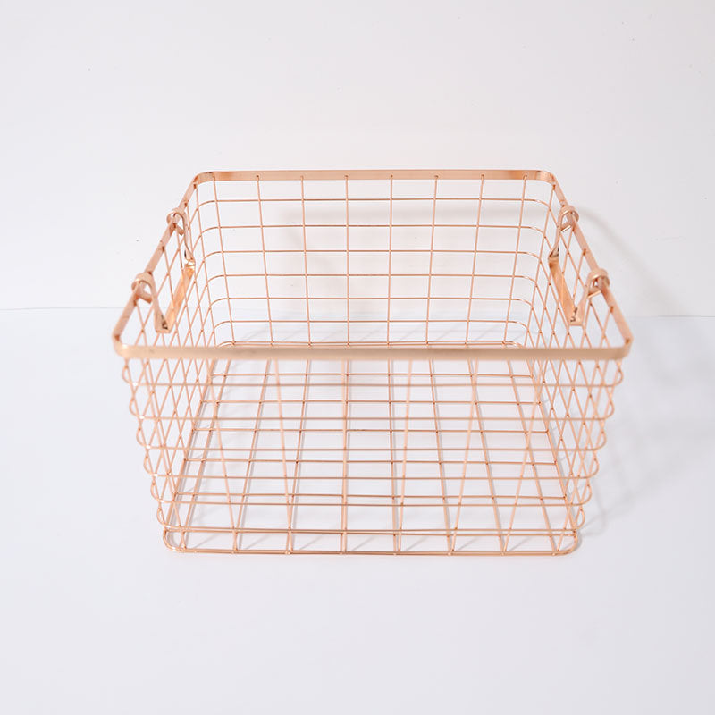 Wholesale durable square shape storage metal wire mesh basket for supermarket VL-0483