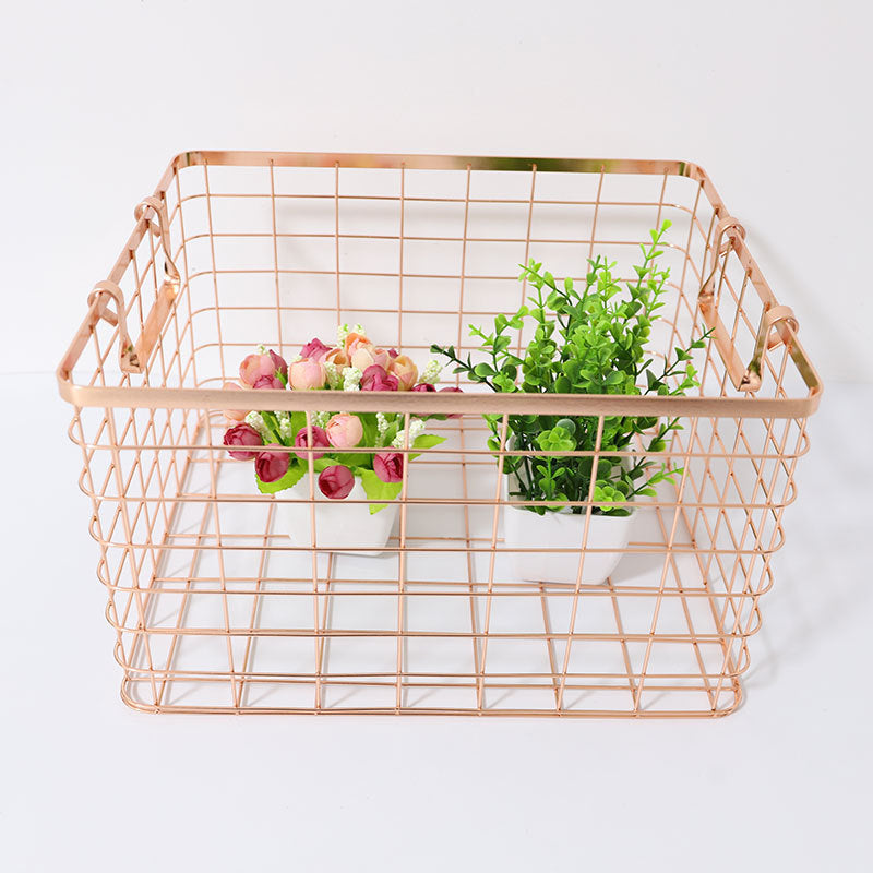 Wholesale durable square shape storage metal wire mesh basket for supermarket VL-0483