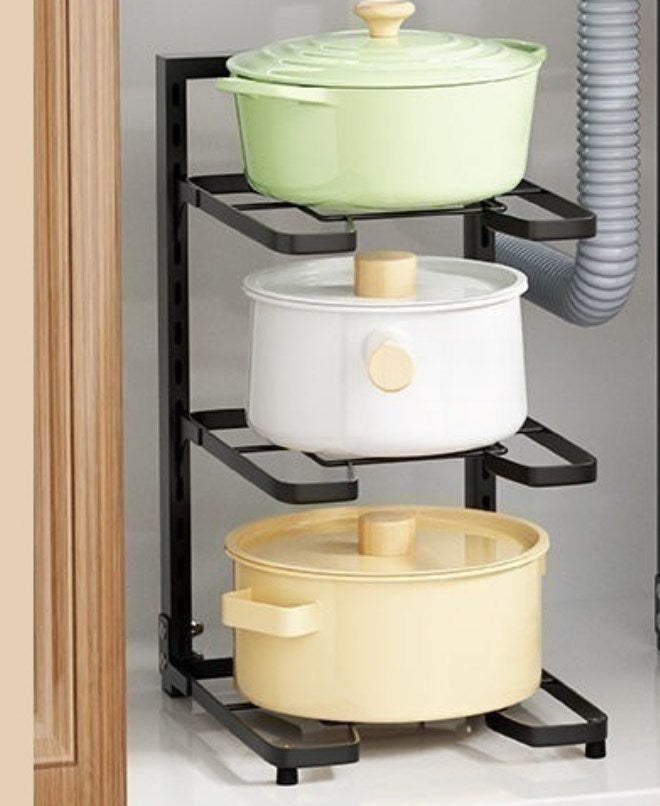 Kitchen Cookware Rack Multilayer Adjustable Kitchen Storage Rack for Sink Cabinet Mesa Crevice Inside Organizer Pan Shelf VL-0079