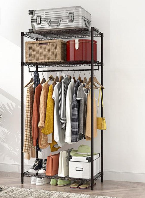 Adjustable Combination Metal Steel Garment Wire Rack Wardrobe Price Design Shelf VL-0215