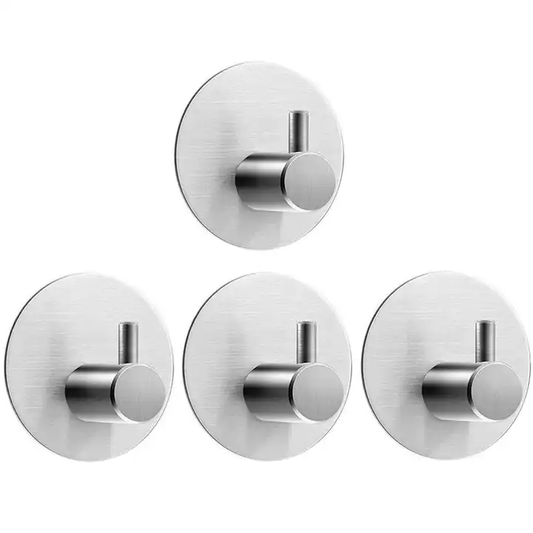 Round Self Adhesive Hooks Towel Hook Hanger for Kitchen Bathroom heavy duty Stainless Steel Metal Hook VL-0029