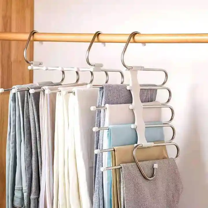 Magic Pants Hangers Space Saving Multifunctional Uses Rack Organizer Multi Functional Pants Rack VL-0149