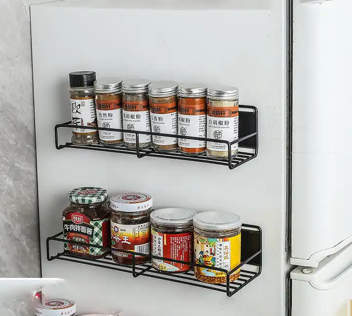 Two-piece refrigerator storage organizer strong magnetic spice rack VL-0060