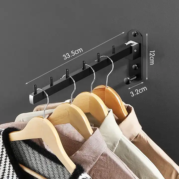 Folding Clothes Jeans Coat Hanger Drying Rack For Laundry Room Closet Storage Organization Retractable Clothes Rack VL-0071