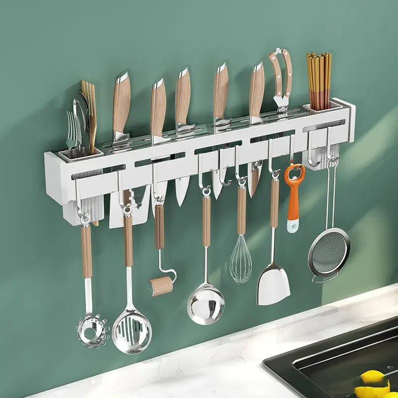 Multifunctional stainless steel Kitchen storage rack utensils sundries Organizer Wall mount knife holder VL-0061