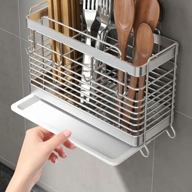 New design Dish Drying Rack Kitchen Organizer Storage with Cup Holder and Utensil Holder and Water Catching Drip Tray VL-0129