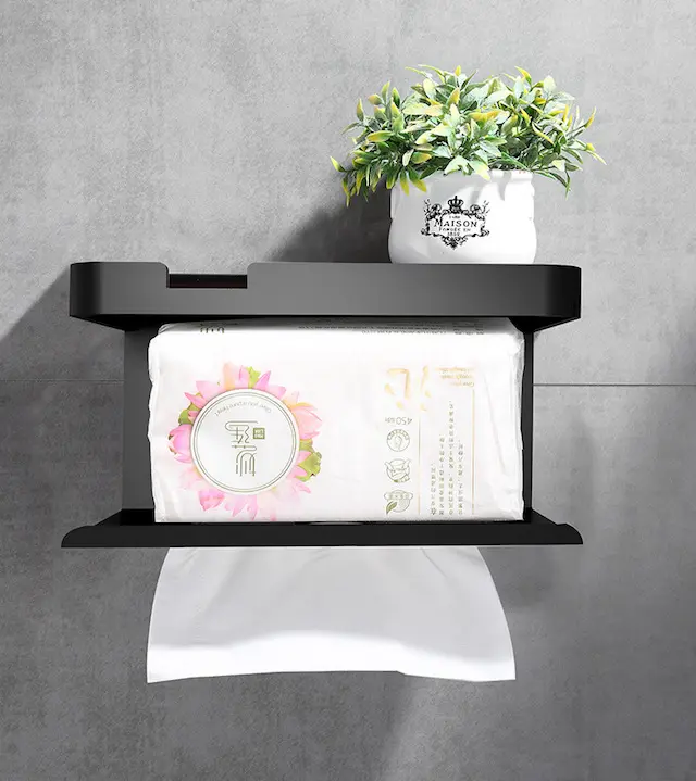 Paper Towel Dispenser Wall Mounted Paper Tissue Holder Home Hotel Bathroom Kitchen Black European paper holder VL-0057