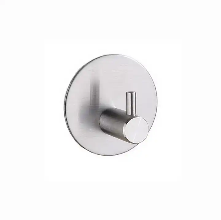 Round Self Adhesive Hooks Towel Hook Hanger for Kitchen Bathroom heavy duty Stainless Steel Metal Hook VL-0029