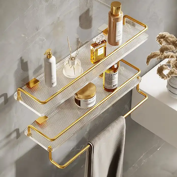 Toilet Acrylic Bathroom Storage Rack lightweight luxurious acrylic faucet storage rack without punching VL-0077