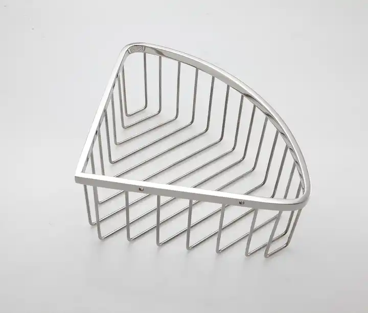 Wall Mounted Triangle Single Layer 304 Stainless Shower Caddy Corner Basket VL-0067