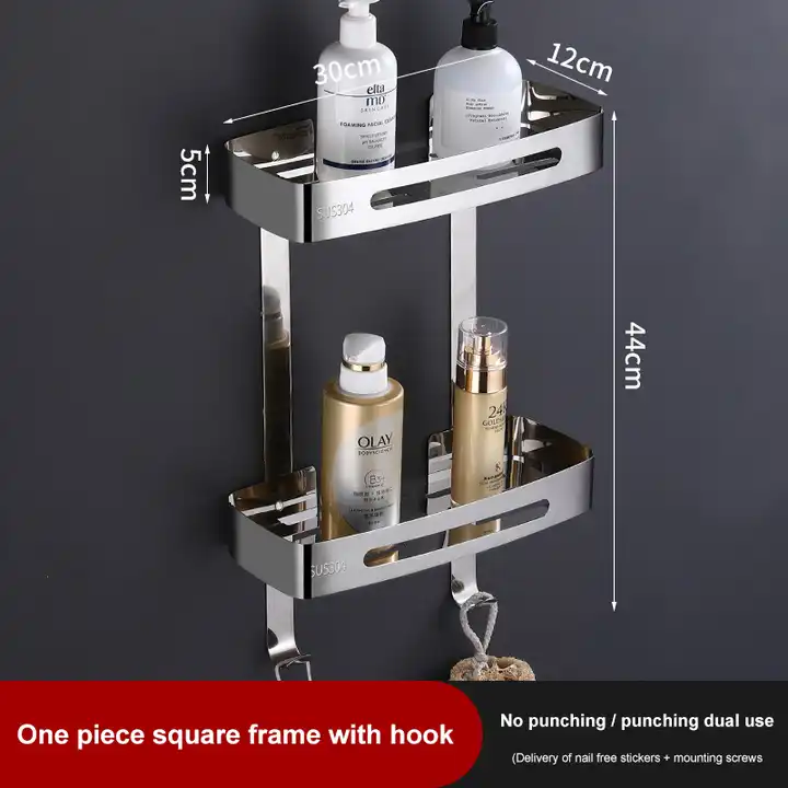 Bathroom wall rack 304 Stainless Steel storage rack no punching bathroom storage rack bathroom accessories VL-0145