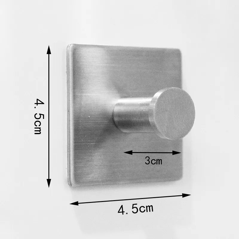 Stainless Steel Hook Wall Hanging Living Room Bathroom Kitchen Hook Square Bottom Towel Hook VL-0024