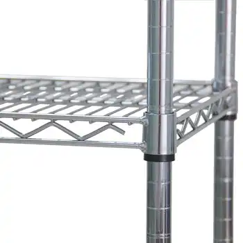 Warehouse cubicle height adjustable garage wire rack metal 3-layer wheel stacking shelving steel storage shelf VL-0213