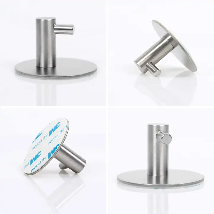 Round Self Adhesive Hooks Towel Hook Hanger for Kitchen Bathroom heavy duty Stainless Steel Metal Hook VL-0029