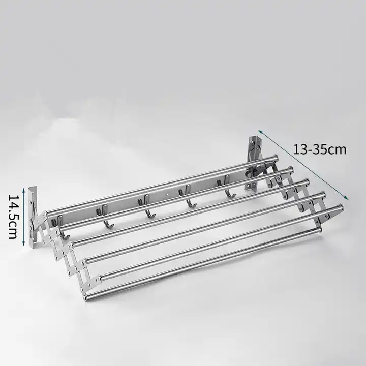 Stainless steel towel rack scalable balcony flexible folding clothes scalable toilet bathroom towel storage rack VL-0200